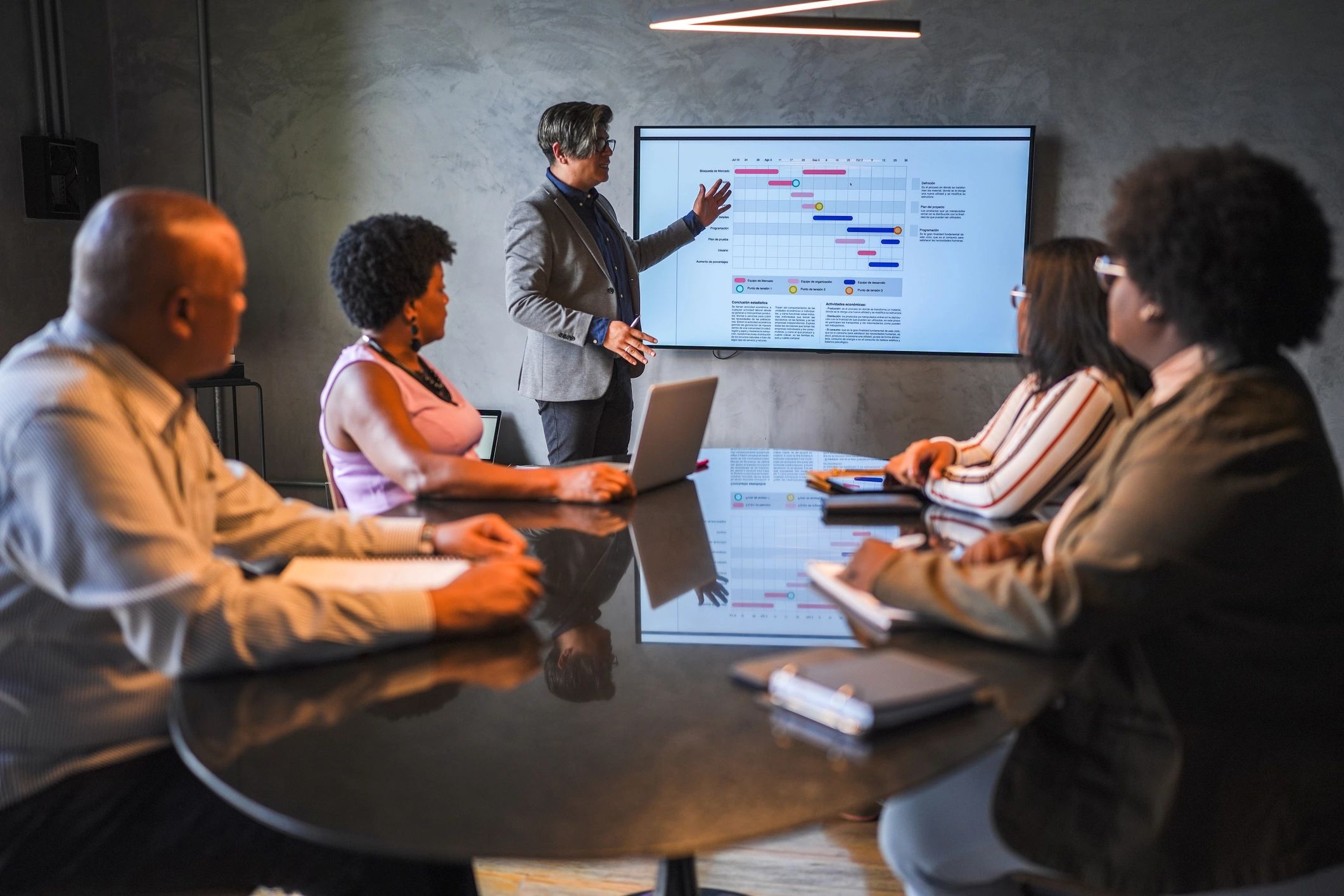 Research presentation during a professional meeting