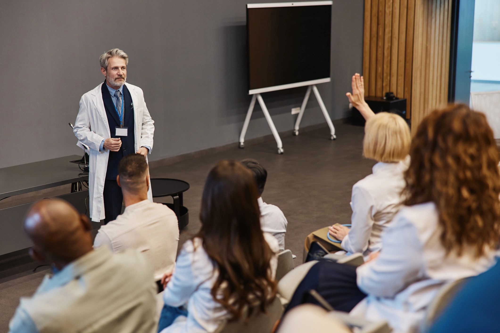 Professional seminar with attendees
